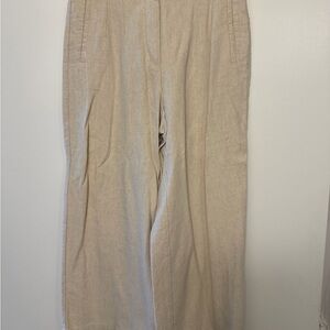 Zara Cream Textured Fabric wide leg pants